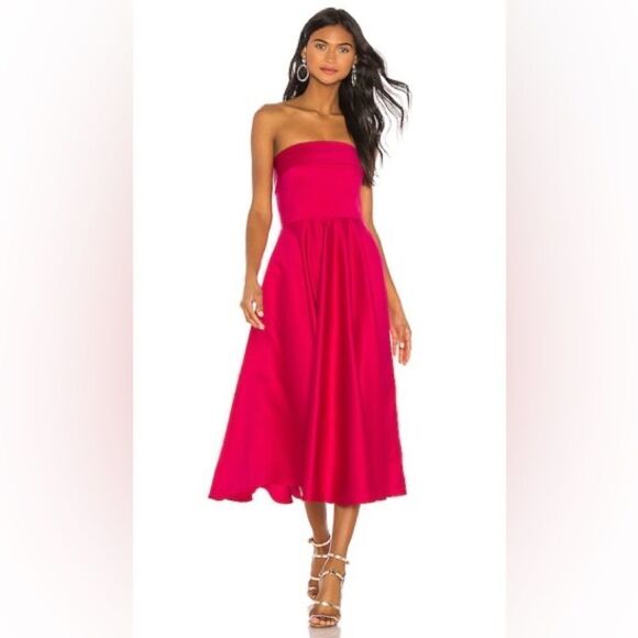 JayGodfrey NWT Pettigrew Strapless Mini Dress in Cherry Red Size 2 - Picture 2 of 5